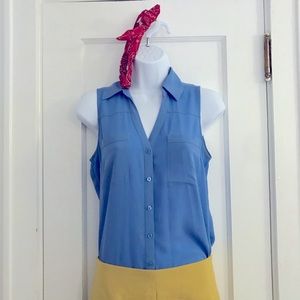 Express Sleeveless Portofino Button-up Top-Sz.S